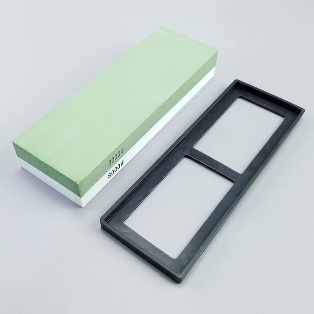 Pietra per Affilare,Alta qualità Pietra Affilacoltelli Professionale Doppia Faccia Cote con Base in Silicone Antiscivolo Guida all'Angolo per Coltelli, Forbici, Rasoi ECC