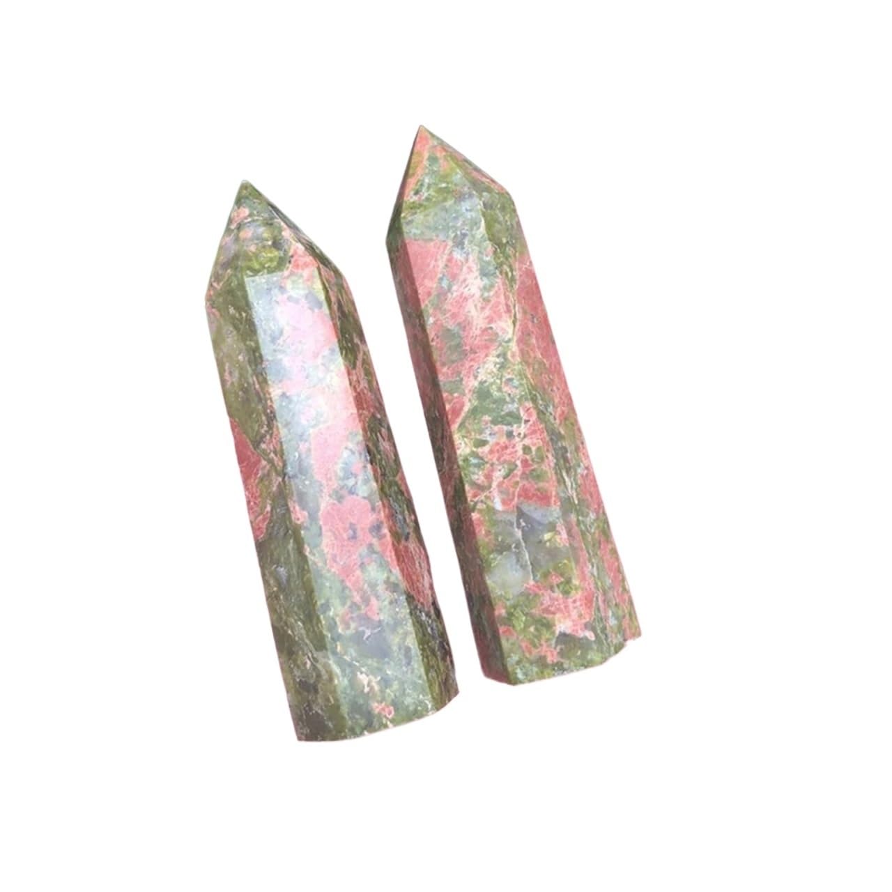KJEBVHIRS Stone Tower Hexagonal Column Crystal Wand Witchcraft Points Beautiful Ornament Room Home Decor Ornaments (Size : About 7-8cm)