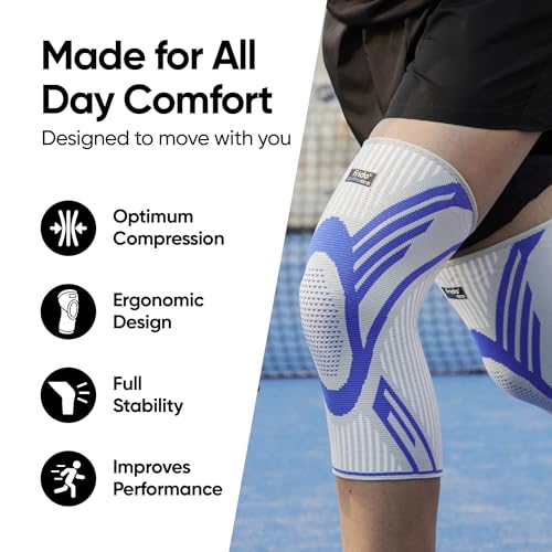 Image of Frido Active Knee Cap Support for Men & Women | Pain Relief Knee Brace | Anti-Sweat & Comfortable | Compression Knee Supporter for Joint Support, Sports, Gym & Injury Recovery (1 Pair) Grey, Medium