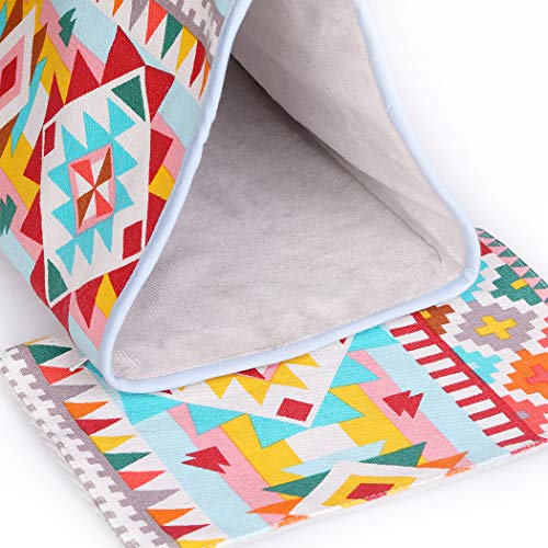 Image of Bird Nest Snuggle Hut,Parrot Habitat Cave Hanging Tent for Small Medium Parrots Budgies Eclectus Parakeet Cockatiels Lovebird African Grey (Pink Ethnic, S) (Pack of 2)