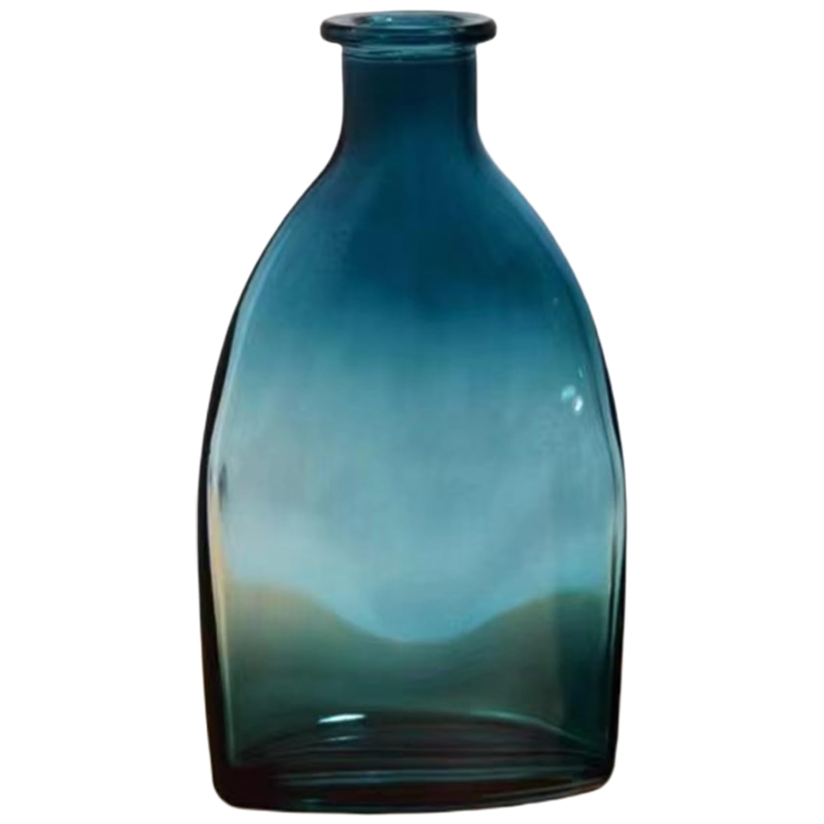 Hbbgdiy Blue 5.6-Inch Tall Glass Vase, Elegant Decorative Flower Vase & Modern Centrepiece For Home, Office & Wedding Gifts