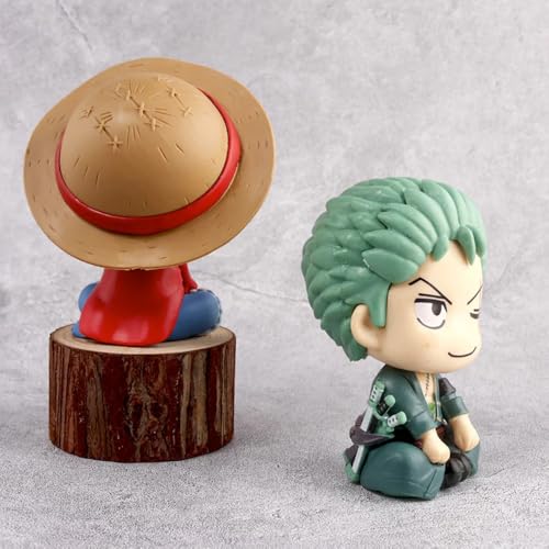 Image of Awestuffs Luffy Zoro Set 1 Piece Miniature Anime Action Figures Manga Collectible (Set of 2)
