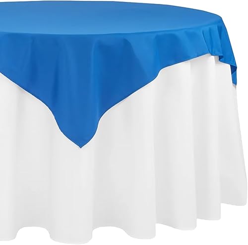 Mantel superpuesto de poliéster para mesa, 54 x 54 pulgadas, cuadrado, azul marino, 1 unidad