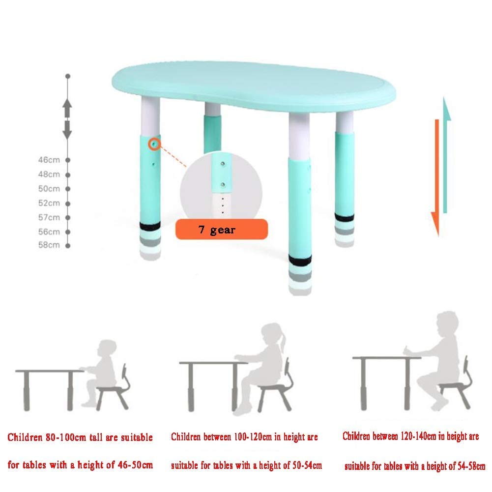 Tavolo e sedia per bambini Set regolabile in altezza Tavolo multifunzione Asilo Home Game Painting Facile da pulire/Gelb/A