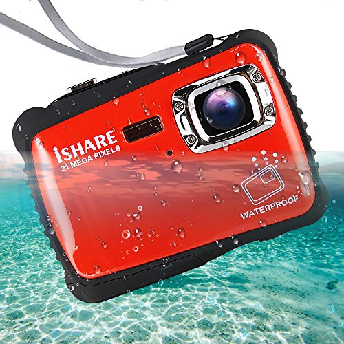 Waterproof Digital Camera for Kids, ishare Update Underwater Camera with 2.0" LCD, 8