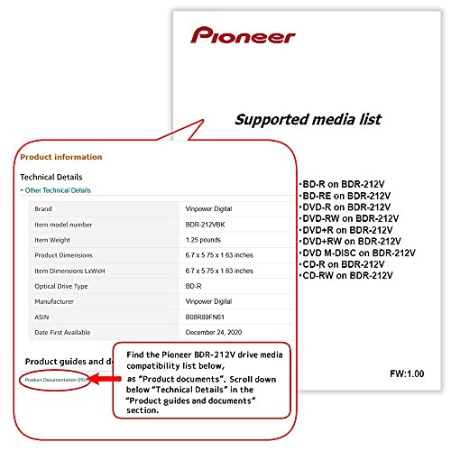 Digital Pioneer BDR-212V Blu-ray SATA 16x Internal Blue-Ray Writer DVD CD Burner BD Drive with Enhanced DVD Burning Feature (Bulk) - Image 7