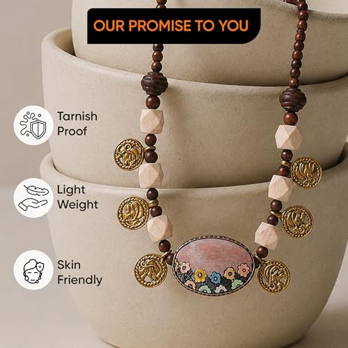 Image of AAKRITI ART CREATIONS Handcrafted Ethnic & Tribal Necklace Collection | Dhokra, Boho, Talisman & Statement Designs | Artisan Collar, Pendant & Lariat Jewelry for Women
