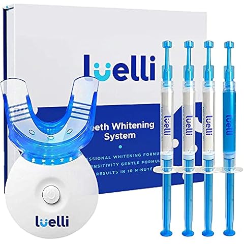 Luelli Teeth Whitening Kit with LED Light, Professional Teeth Whitening Formula with (3) Teeth Whitening Gel Syringes, (1) Desensitizing Gel | Mouth Tray | Mint Flavored at-Home Whitening Kit Cover
