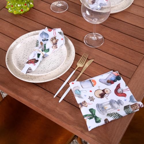 Jogo Americano Natal Completo 6 Lugares 24 Peças para Mesa Posta Natalina | Sousplat + Guardanapo de