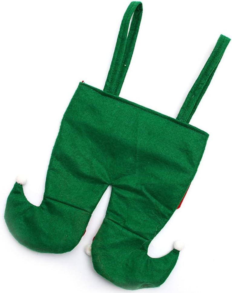 Healvian Christmas Elf Stockings Candy Treat Bags Wine Bottle Covers Holiday Socks 10.24X8.66 Inches Festive Party Decoration image 4