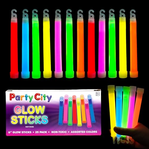 Party City Multicolor Glow Sticks Bulk Pack 6”- 25pk Glow