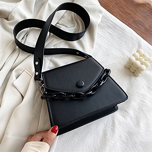 Sac à bandoulière Chaîne épaisse couleur unie petite PU Sacs à bandoulière Cover