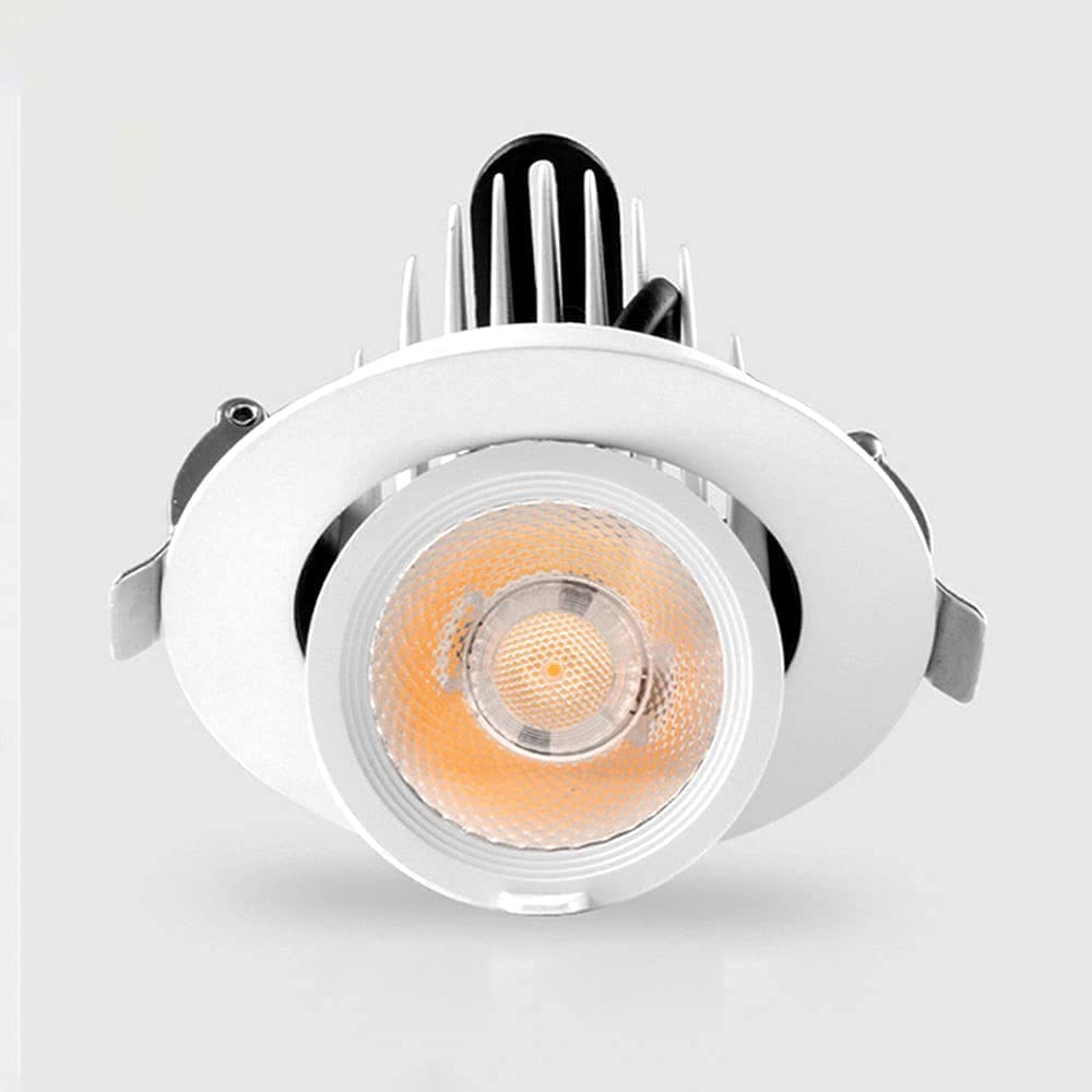Projecteur plafond LED encastré 12W orientable blanc chaud 3000K pour spot salon