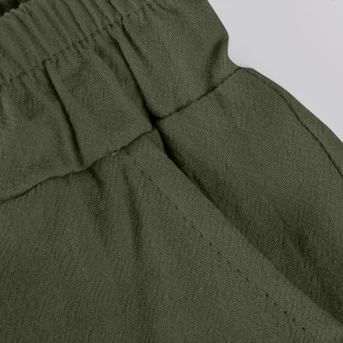 Women Linen Boho Cropped Harem Pants Summer Casual Loose High Waist Lounge Harem Pant Beach Travel Vacation Outfits3