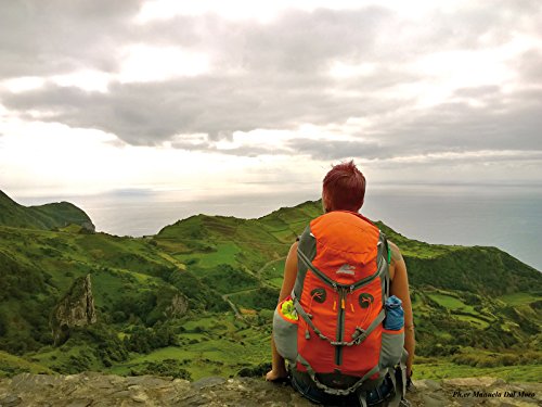 MARSUPIO® Y45 o Y30 Mochila Alpina (30/45 Litros Escalada Peñascos Bucles de Herramientas Local de Esquís + LED PLUS Linterna frontal con Pilas de Botón incluidas), Marsupio - Farbe:Black - Azure Blue;Marsupio - Groesse:45 L