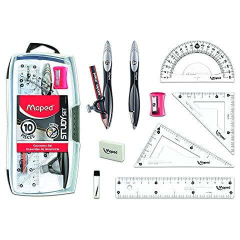 Maped Study Geometry 10 Piece Set - Advanced Student Kit - Precision Tools - Durable & Ergonomic Design - Enhances Creativity - Quality Materials Cover
