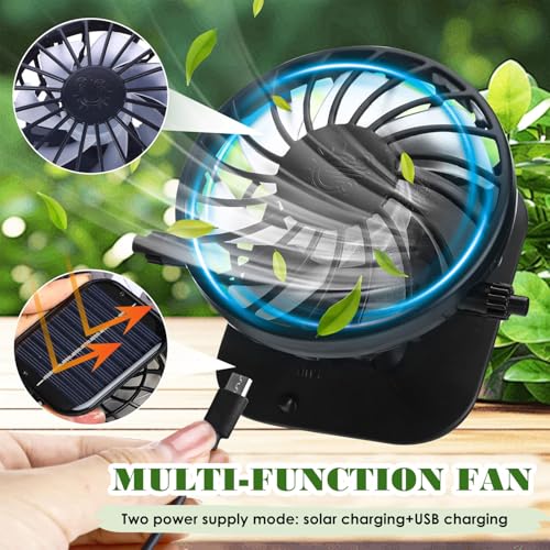 Sombrero con red para mosquitos con ventilador solar incorporado y ala ancha ajustable para hombre y mujer miniatura 6