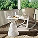 SUNBURY White Outdoor Side Table, Concrete Side Table Set of 2, Mushroom Side Table Plant Stand, End Table Accent Table Outside Marble Table Garden Stool for Patio, Poolside, White
