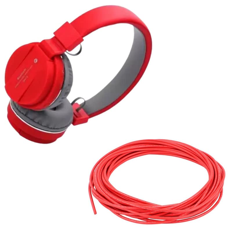 Cospex Combo Pack of 2 Items - Comfortable On-Ear Bluetooth Wireless Headphone, Flexible 0.75mm Copper Wire for Home or Domestic Industrial Electric Wiring, Electric Wire-10Mtr (Red Color)-image-41