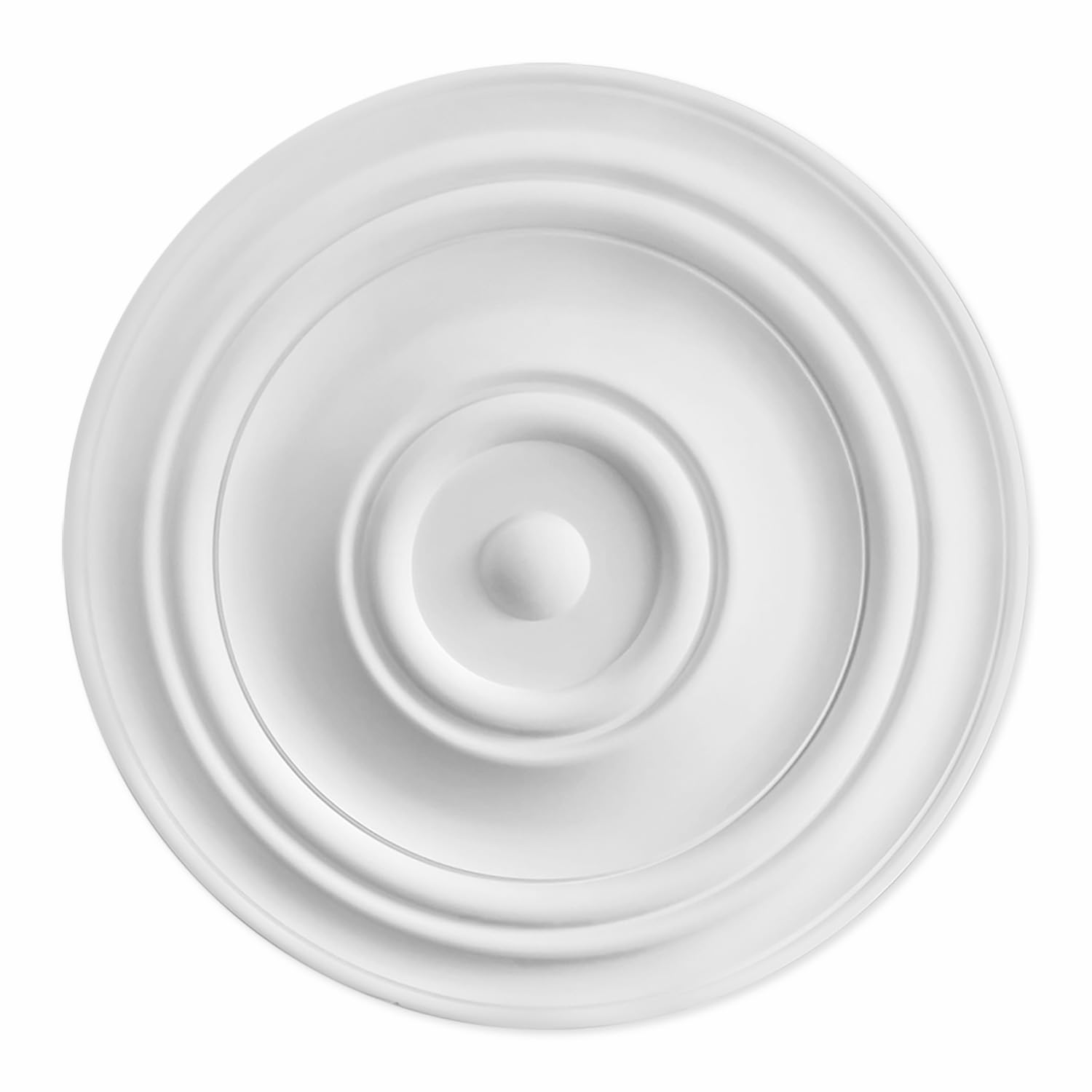 Living Heat White Doppler Circolare - Modern Concentric Ceiling Rose - Lightweight Polyurethane 80Cm X 6.5Cm