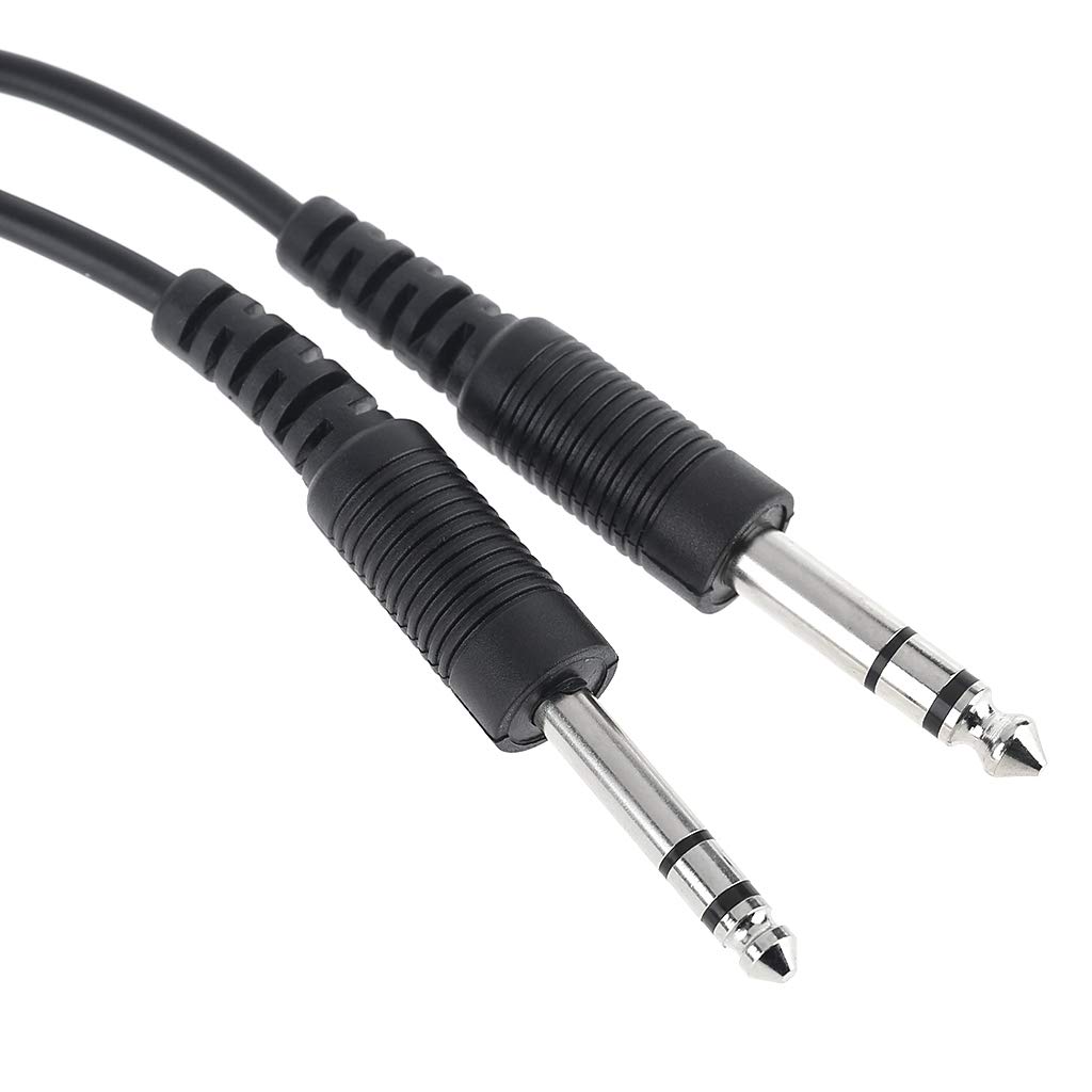 JAGTRADE 200cm DIY Aviation Headset Dual-Plug Aircraft Headphones Replacement Cable Good Mono Cable Line Cord Repairing, Black