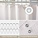 VANZAVANZU Shower Curtain for Bathroom with Metal Hooks Waffle Fabric Shower Curtain Heavy Duty Bath Curtain for Wet Room Bathtub Shower Stall, Weighted Hem, Water Resistant - 182 x 182cm (White)