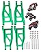 RCMYou Alloy Front Rear Suspension Arm Upgrades Part for 1/10 Slash 4x4 VXL/Rustler 4x4 VXL/Stampede 4x4 VXL/Hoss 4x4 VXL 4wd,4pcs A Arms Hops Up,Green (More Durable Arm)