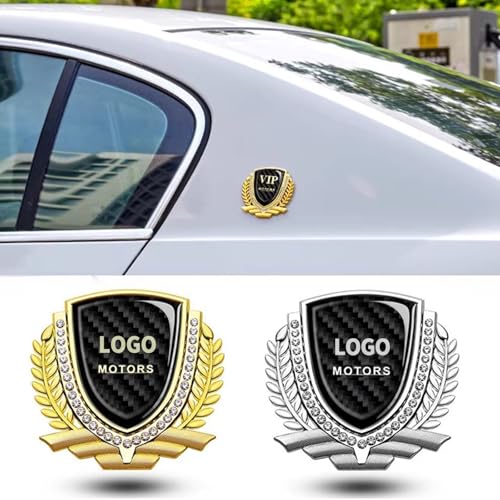 Custom Logo Car Emblems,3D Metal Car Badges,Car Decoration Stickers, Cool Auto Wheat Ear Logo Badge Decoration Decal Accessories for SUV, Truck,Personalized Car Truck Gifts
