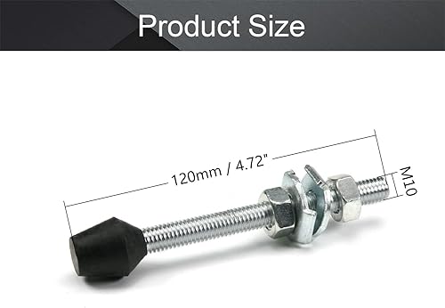 Miniatura 2 de Auniwaig M10x120mm Abrazaderas de palanca 4.72 pulgadas Acero al carbono Tornillo Asamblea Zinc Plateado Negro 2pcs