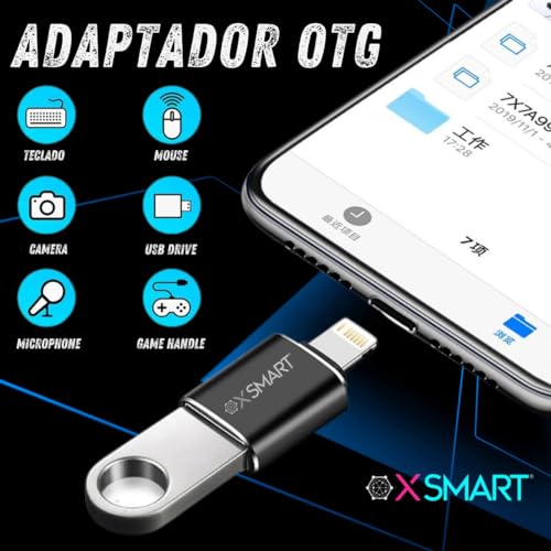 Adaptador Lightning macho para USB3.0 fêmea, adaptador Compativel com iPhone 14/13/12/11/Xr/X/XS/8/7
