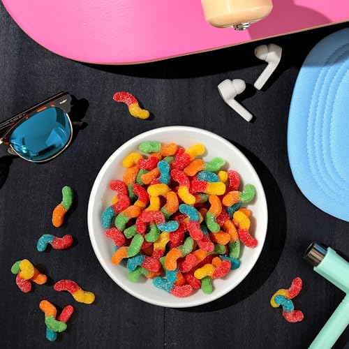 Trolli Mini Sour Brite Crawlers Candy, Sour Gummy Worms, 18 oz, 30 Ct - image 7