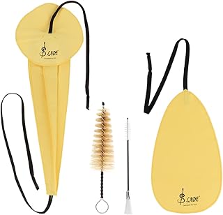 Saxophon-Reinigungstuch, Altsaxophon-Reinigungsset mit Saxophon-Reinigungstuch, Sax-Hals-Reinigungstupfer, Mundstückbürste, Staubbürste für Flöte und Holzblasinstrumente