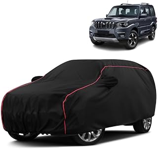 VOICO Water-Resistant Dustproof Car Cover for Mahindra Scorpio Classic - Mirror Pocket, UV Protection, Scratch Guard, Buck... Price In India