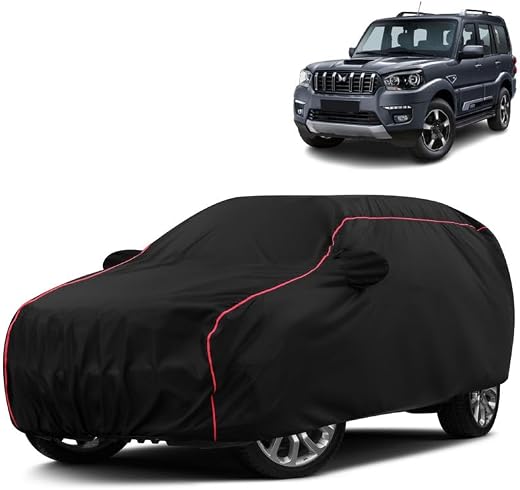 VOICO Water-Resistant Dustproof Car Cover for Mahindra Scorpio Classic - Mirror Pocket, UV Protection, Scratch Guard, Buck...