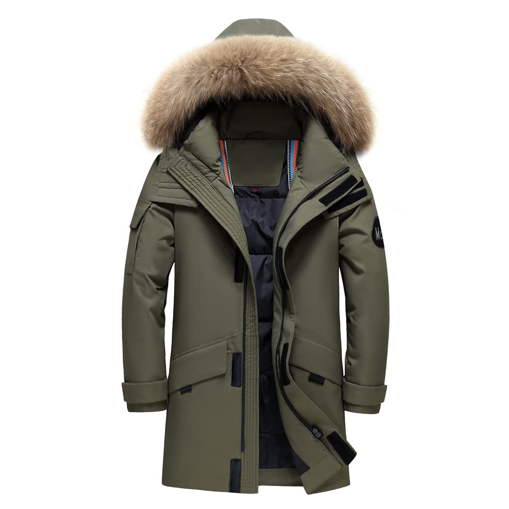 PYTRXGBO Giacca calda da uomo in inverno con giacca rossa spessa bianca da uomo, Rosso, Medium