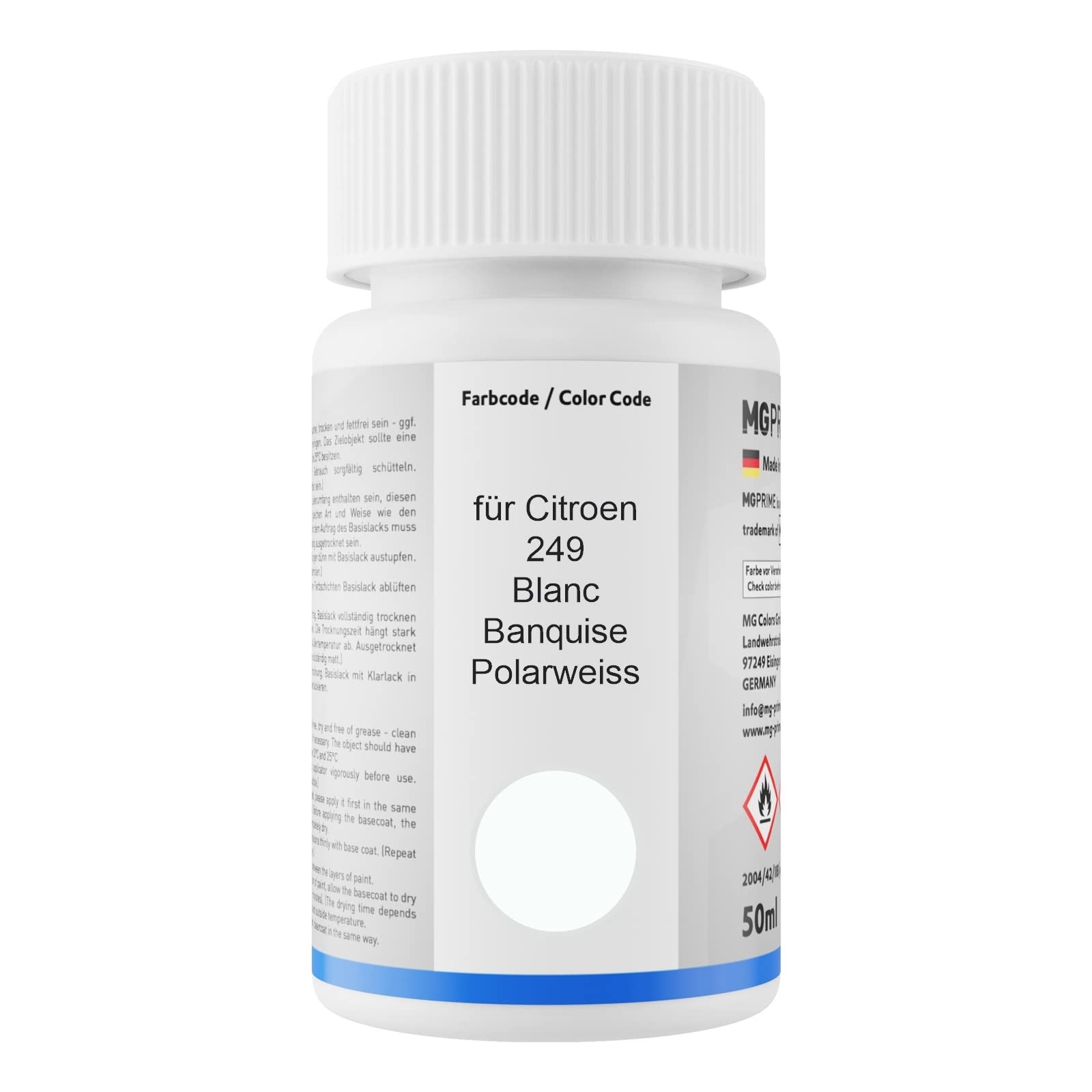 TRISTARcolor Peinture Voiture Crayon De Retouche Peinture Pour Ford S Aspen White Peinture De Base Vernis Clair 50 Ml Chacun