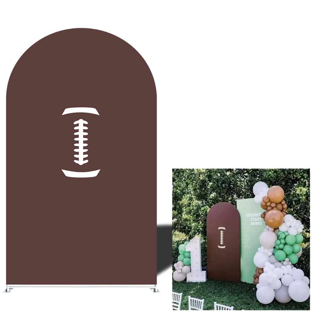 NIVIUS PHOTO American Football White and Black Stripes Arch Backdrop Cover for Boy Birthday Baby Shower Sport Party First Year Down Rugby Theme Decor,