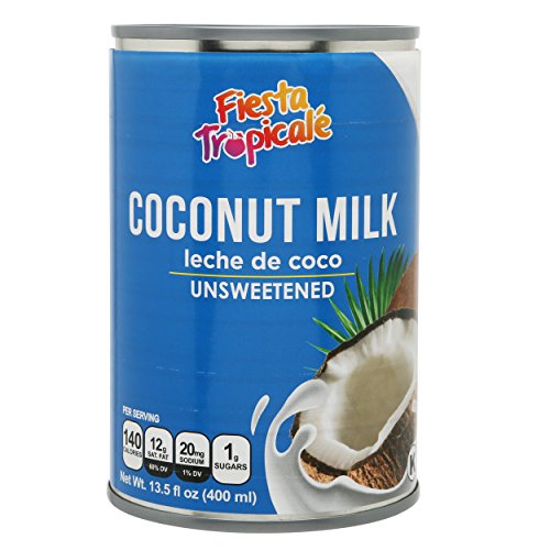 Coconut Milk Unsweetened Full-Fat BPA-Free Canned Dairy Free Without Preservatives, Great for Vegan Paleo or Keto Recipes Latte or for Yogurt - 13.5 oz. Cans (Count of 6) by Fiesta TropicalÃ©