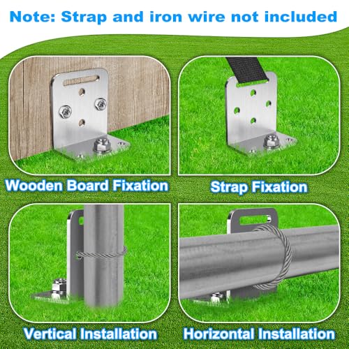 Insaga 18'' Ground Anchors Screw in 10mm Solid Steel with L Bracket, for Trampoline Mobile Home Swing Set Shed Carport Tent Stakes Earth Anchor, Chrome Plated Finish, 2.7'' Wide Spiral, 6Pack by Insaga - Used condition - Image 3