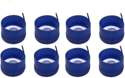 AquaNation Tapa de botella de agua reutilizable sin BPA para 3 o 5 galones, 2.165 in, antisalpicaduras (cantidad de 8) fabricada en Estados Unidos