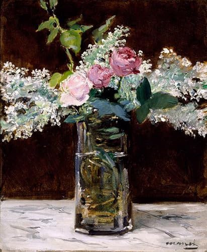 Vase à fleurs Lilas et roses Manet : une peinture à l'huile pour sublimer votre salon
