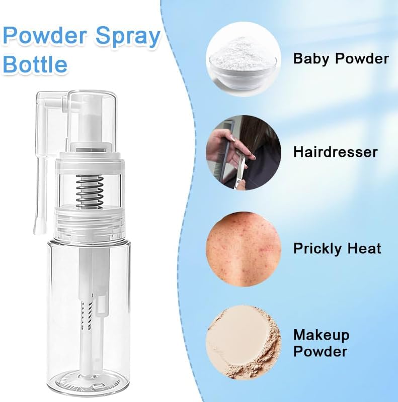 2 Pack 35ml Transparent Glitter Duster Sprayer Empty Plastic Pump Bottle for Scrapbooking, Card Making & Cake Decorating