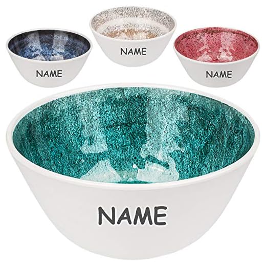 alles-meine.de GmbH Müslischale/Kleiner Suppenteller/Suppenschüssel - Retro & Nostalgie Design - bunt - inkl. Name - 650 ml - Ø 15 cm - groß - aus Kunststoff Melamin - Bowl S..