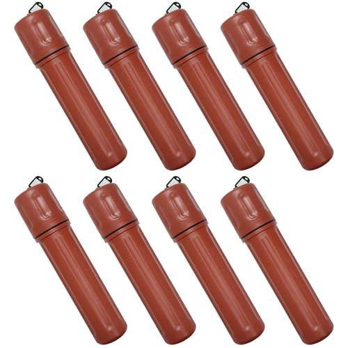 Image of Blue Demon Stick Welding Electrode Storage Tube, 3 inch x 14 inch Brown, 8 Pack | waterproof, airtight, made of high impact polyethylene, key tag included for easy labeling /organization