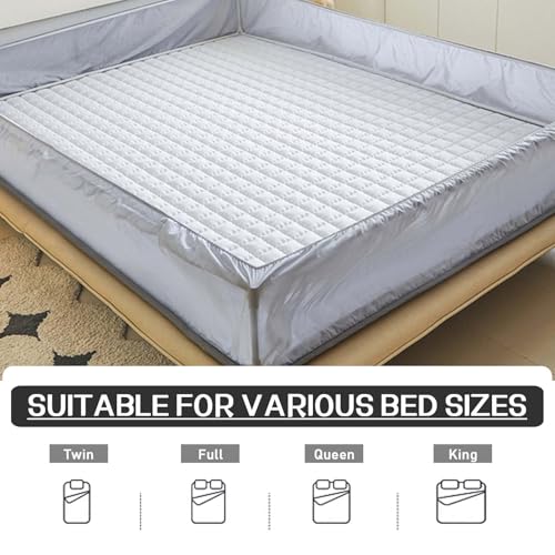 Sábana bajera ajustable y funda protectora de colchón de ajuste profundo, 180 x 220 cm, suave y perfecta para camas individuales/dobles, funda impermeable para una máxima protección