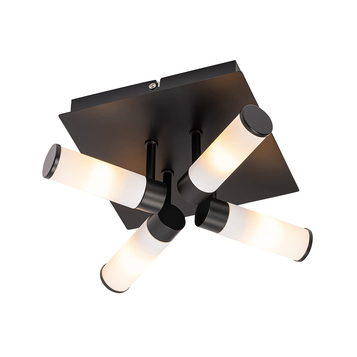 Qazqa bath - Lampada da soffitto Moderno - 4 luce - L 23 cm - Nero - Moderno - Bagno