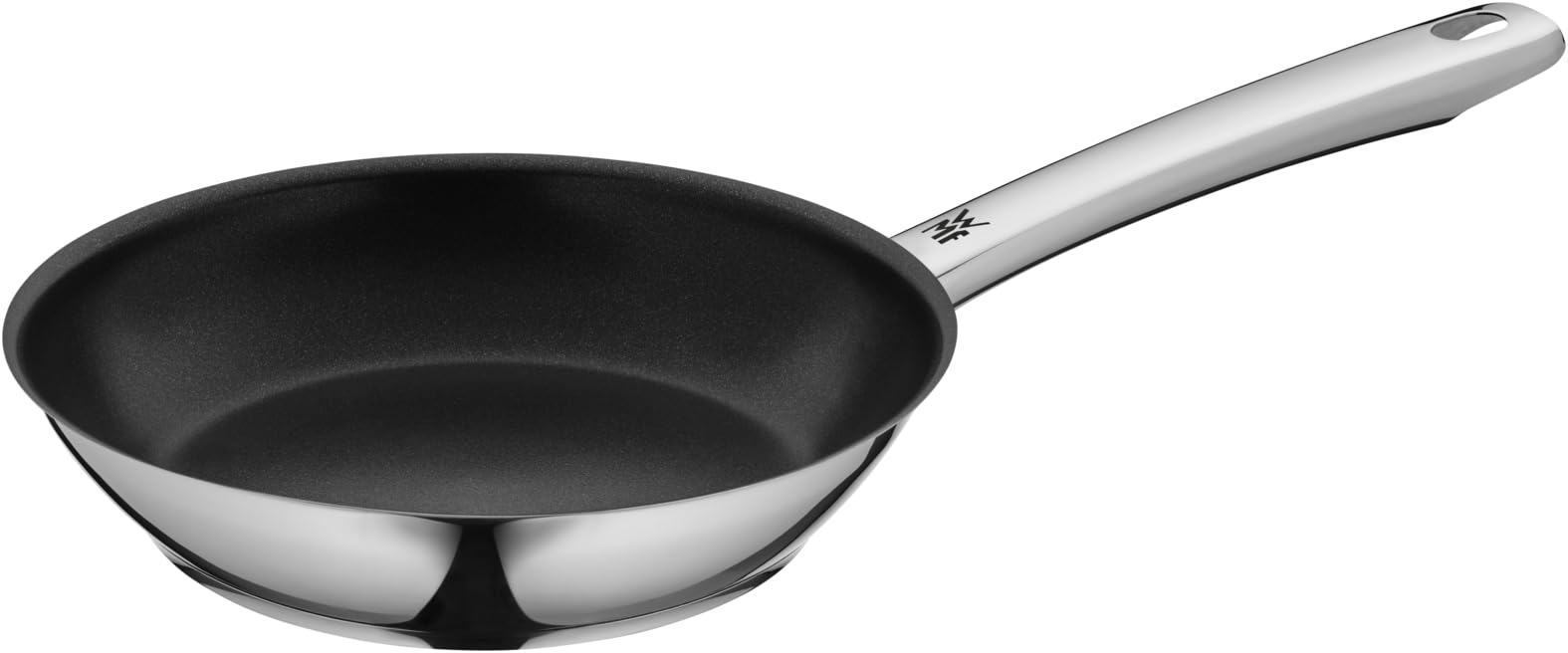 WMF Nordic - Set di padelle professionali a induzione, 2 pezzi, padella a induzione 24, 28 cm, padella antiaderente, adatta al forno, senza goccia, in acciaio inox Cromargan, adatta a tutti i piani
