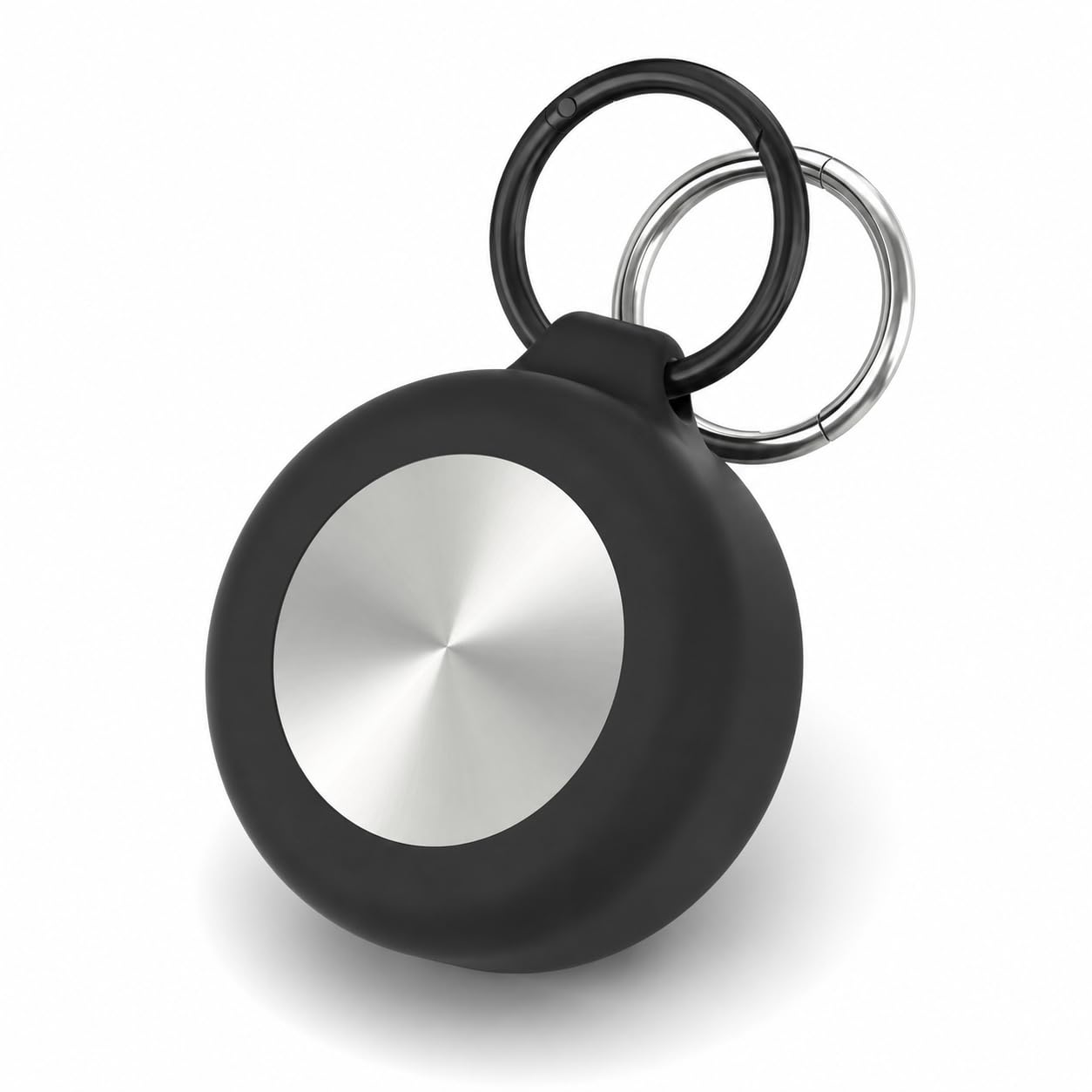 Edelstahl Grinder Travel ⌀ 42 mm – 2-teiliger Mini Grinder aus Edelstahl mit schwarzer Silikonhülle & Karabiner – kompakt, robust, stilvoll für unterwegs