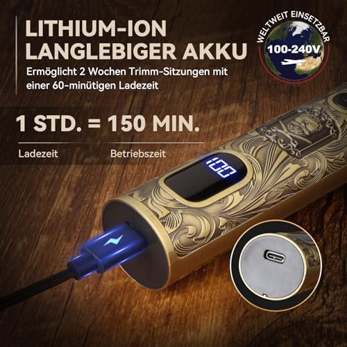 Ufree Haarschneidemaschine Profi Barttrimmer Haartrimmer Herren, 7 in 1 Bartschneider Haarschneider Rasierer Herren Elektrisch, Langhaarschneider Trimmer, Geburtstagsgeschenk für Männer 6