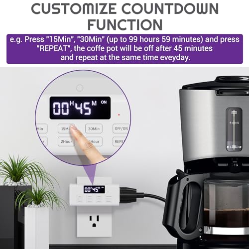 Snapklik.com : 2 Pack Indoor Countdown Timer Outlet, NEARPOW Auto Shut ...
